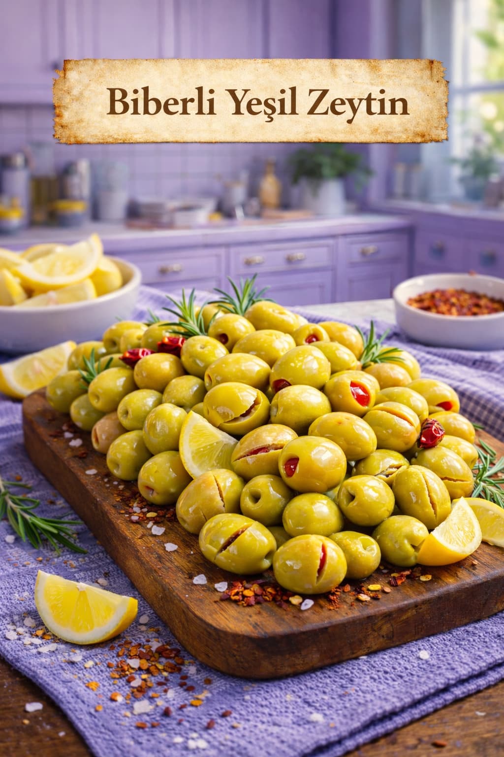 ZeytinAna Biberli Yeşil Zeytin 900Gr