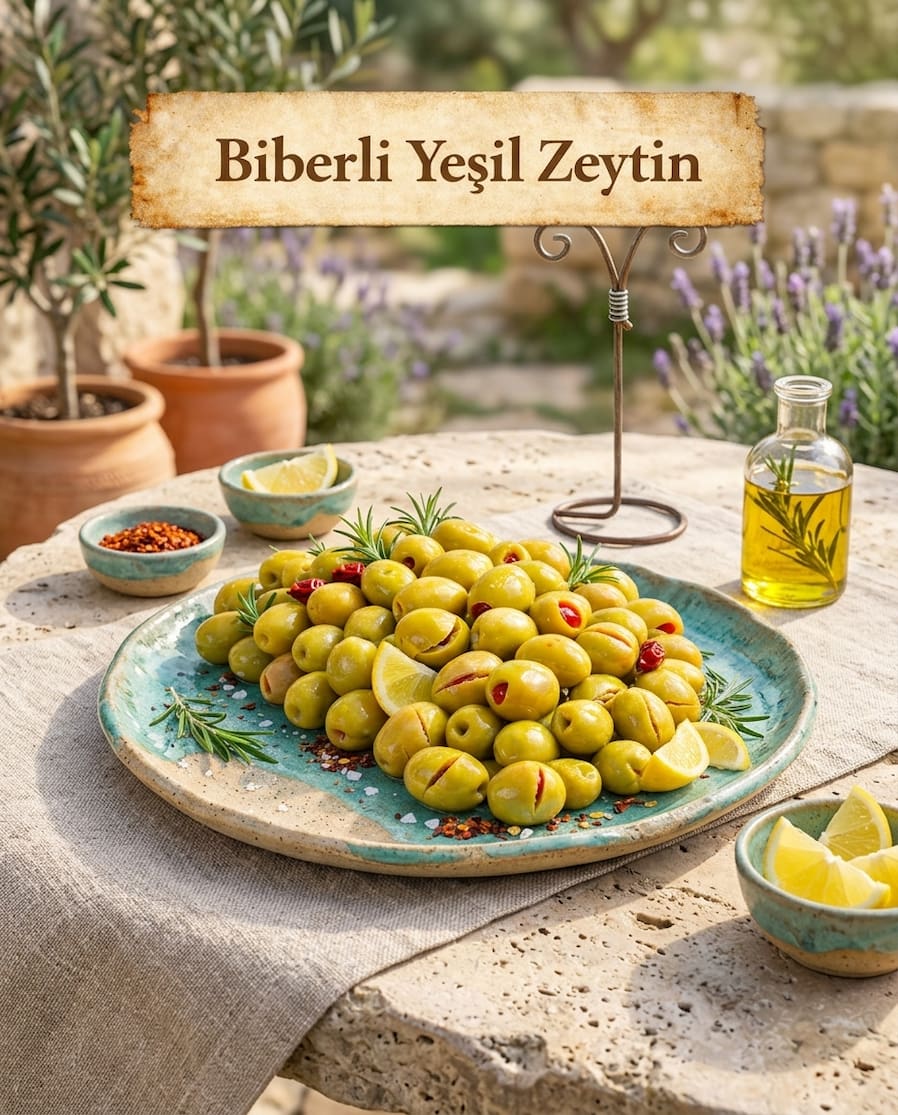 ZeytinAna Biberli Yeşil Zeytin 900Gr