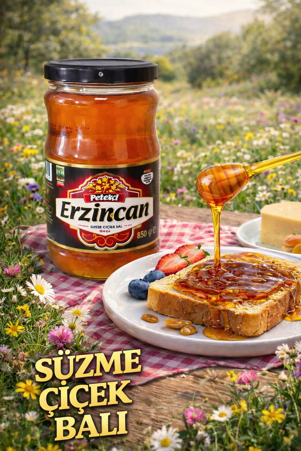 Erzincan Petekçi Süzme Çiçek Balı 850 gr