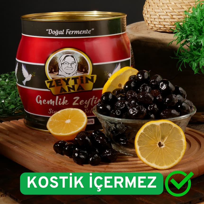 Gemlik Zeytini Kehribar 2 KG [Kostik İçermez]