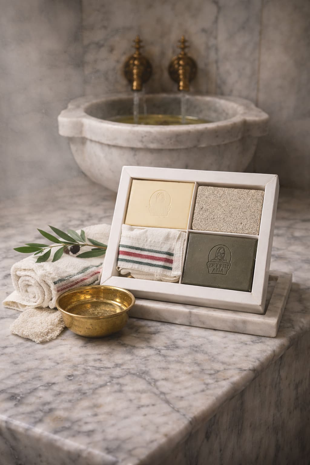 ZeytinAna Kuru Sabunlu Banyo Seti