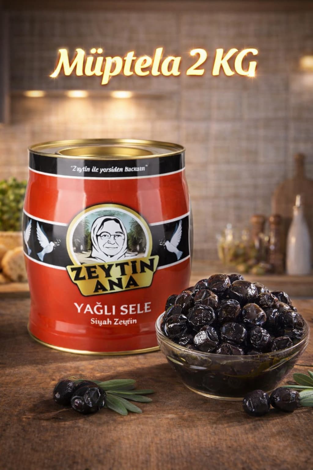 ZeytinAna Müptela Gemlik Zeytini Sele Zeytin 2 KG Siyah Zeytin