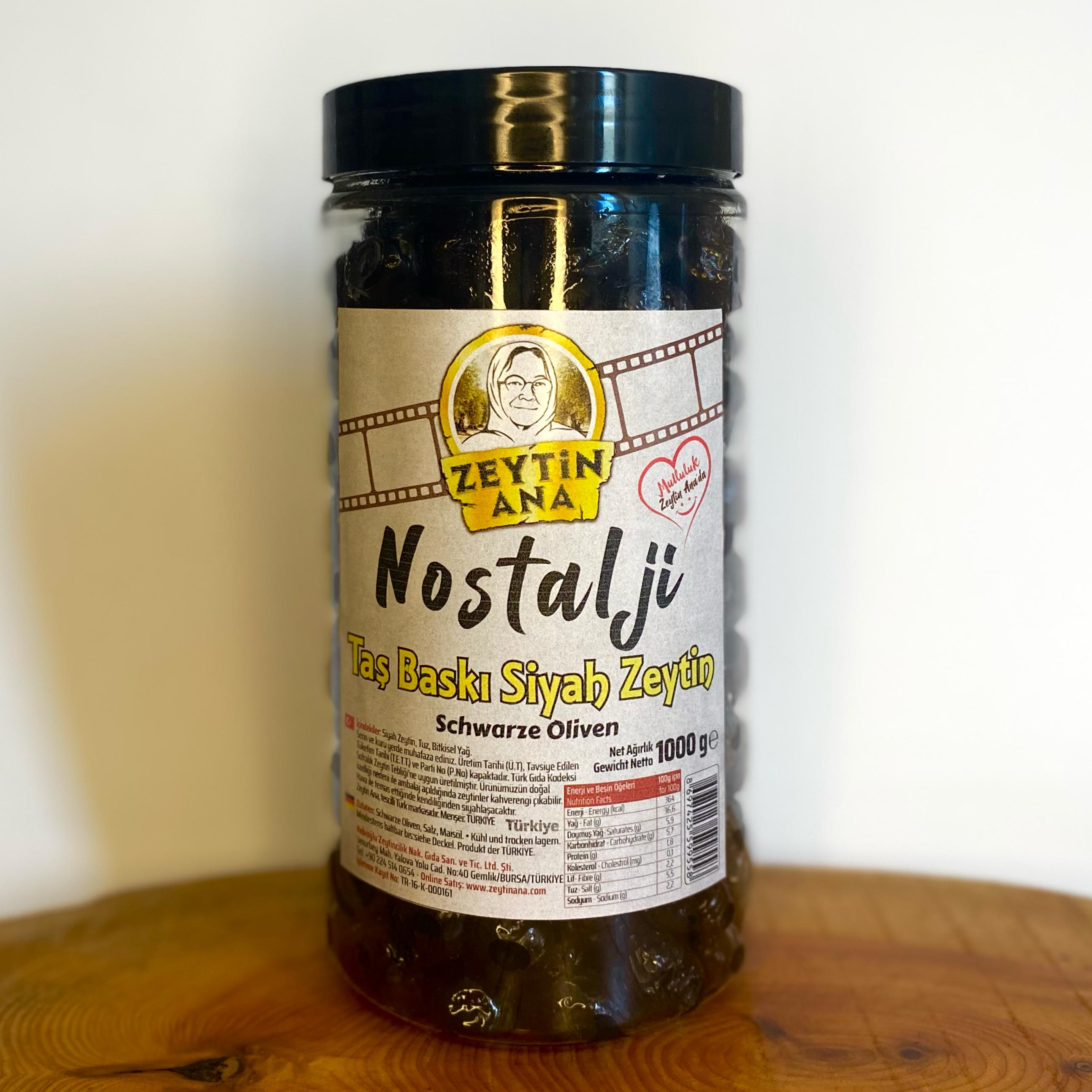 Nostalji Taş Baskı Siyah Zeytin 1 KG